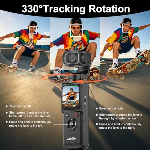 Ourlife 4K Vlogging Camera with Face/Object Tracking 32GB