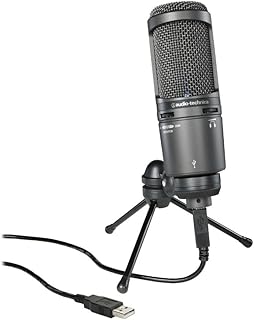 Audio-Technica AT2020USB+ Cardioid Condenser USB Microphone, with Built-in Headphone Jack & Volume Control, Perfect for Content Creators (Black) - Image 1