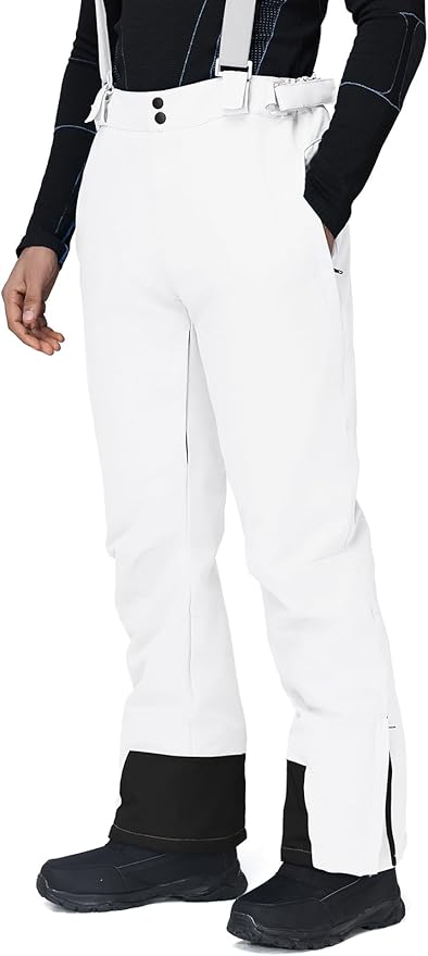 RIUIYELE Men's Ski Pants Insulated Snow Bibs Warm Winter Snowboard Bibs Overalls Waterproof Winterproof with Suspenders