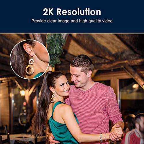 Angetube 2K Webcam for PC/Laptop/Mac, 1080P Computer Camera with RingLight