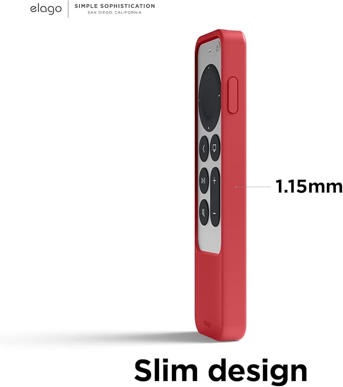 elago R2 Slim Case Compatible with 2022 Apple TV 4K HD Siri Remote 3rd Generation, Compatible with 2021 Apple TV Siri Remote 2nd - Slim, Light, Scratch-Free, Full Access to All Functions [Red]