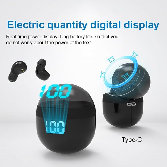 SK18 Ultra Small in-Ear Headset Wireless Invisible Smallest Bluetooth Earbuds for Sleep Comfortable with Mic and Fitable for All Type Ears Stereo Sound Earphones IPX5 Waterproof（Black）