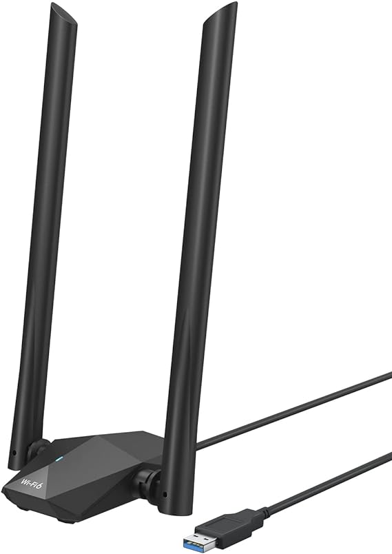 BrosTrend AX1800 USB WiFi 6 Adapter Long Range, High Gain Antennas, USB 3.0
