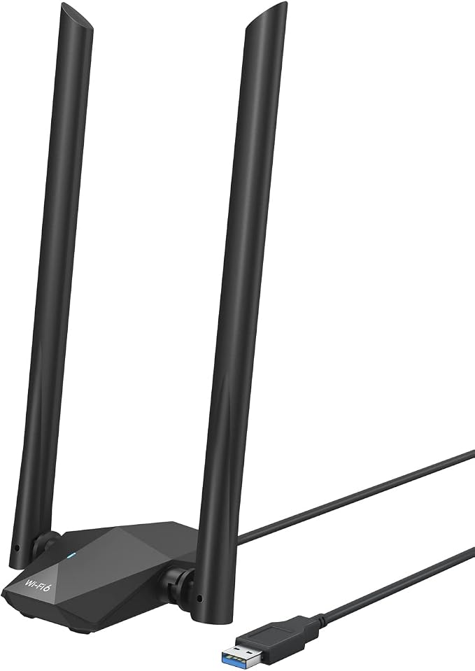 BrosTrend AX1800 USB WiFi 6 Adapter Long Range, High Gain Antennas, USB 3.0