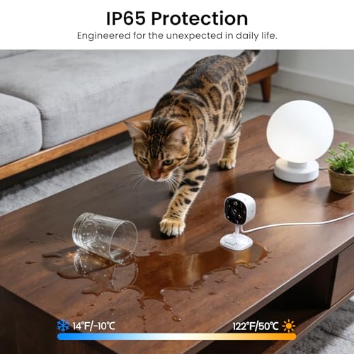 AOQEE Wired 2K Indoor Camera for Pet/Baby/Elderly, Human Detection, C1 1Pcs