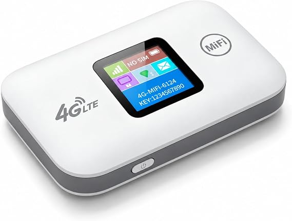 4G LTE Mobile WiFi Hotspot Unlocked,Portable WiFi Router High Speed Travel Hotspot Mini Mobile Router – 3000 mAh Battery – Connects up to 10 Devices - WPA2-PSK Security