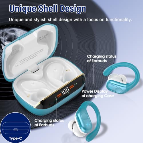 Wireless Headphones Sports, 75Hrs Bluetooth 5.4 Earbuds, Bass Hi-Fi Stereo