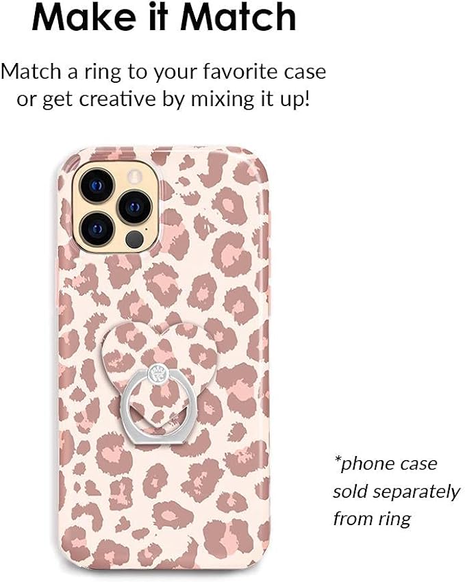 Velvet Caviar Cell Phone Ring Holder - Finger Ring & Stand - Improves Phone Grip Compatible with iPhone, Galaxy and Most Smartphones (Blush Leopard)