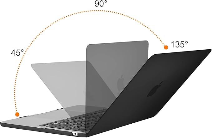 MOSISO Webcam Cover Slide 2 Pack&Compatible with MacBook Air 13 inch Case 2024 2023 2022 M3 A3113 M2 A2681, Hard Shell&Keyboard Cover&Screen Film&Type C Adapter for MacBook Air 13.6 inch Case, Black