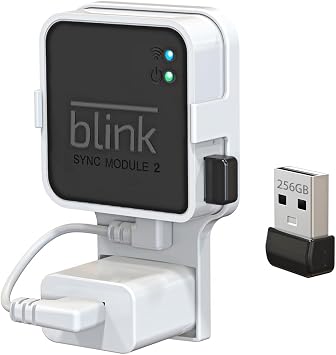 256GB USB Flash Drive with Outlet Wall Mount for Blink Sync Module 2, 1Pack