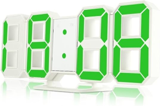 3D LED Table Clock Modern Wall Clock Digital Watches 12/24 Hours Display Clock Mechanism Alarm Snooze Desk Alarm Clock (Color : C) (A)