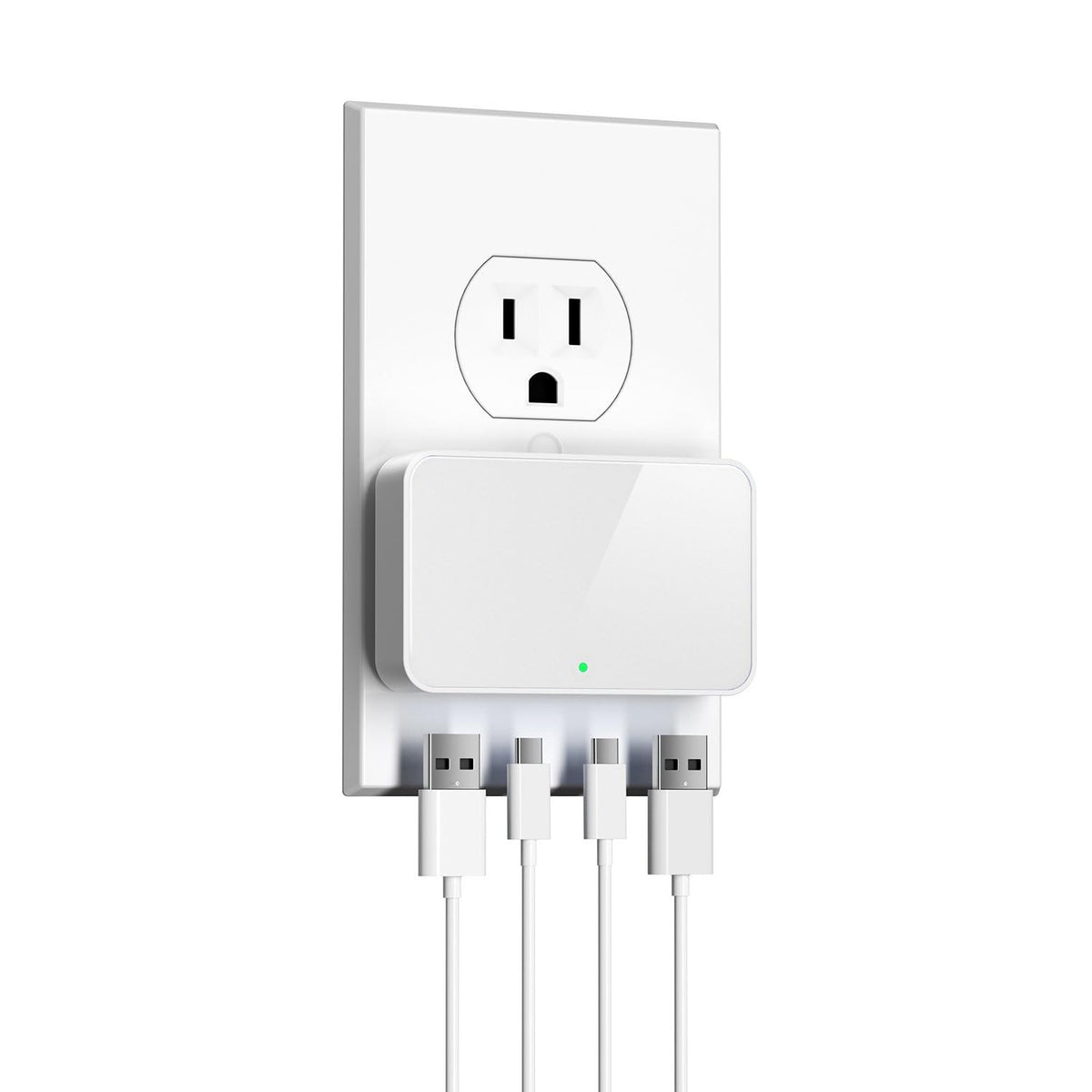 65W USB Wall Charger Block, 4-Port Thin GaN Flat USB C Wall Plug for Home Office & Travel, Fast Charging Brick Adapter for iPhone 17/16 Series, MacBook Pro/Air and More - Image 1