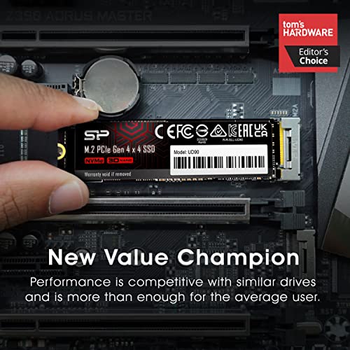 Silicon Power 1TB UD90 NVMe 4.0 Gen4 PCIe M.2 SSD R/W up to 5,000/4,800 MB/s (SP01KGBP44UD9005)