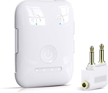 Premium Bluetooth 5.4 Airplane Audio Adapter, 30Hrs Playtime, aptX Adaptive & HD Audio Transmitter for AirPods/Bose, Supports 2 Headphones for Travel Flight & TV