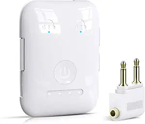 Premium Bluetooth 5.4 Airplane Audio Adapter, 30Hrs Playtime, aptX Adaptive & HD Audio Transmitter for AirPods/Bose, Supports 2 Headphones for Travel Flight & TV