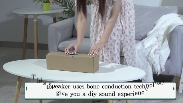 Bone Conduction Speaker, True Wireless Speakers Mini Portable Stereo Sound Creative Speaker Compatible with iPhone, iPad, Samsung, Tablets and More Box