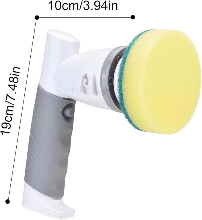 Electric Spin Scrubber, 18W 420RPM Handheld Cordless Cleaning Brush with 6 Brush Heads for Kitchen, Bathroom, IPX6 Water Proof Power Scrub Brush for Bathtub Sink Tile Floor (US
