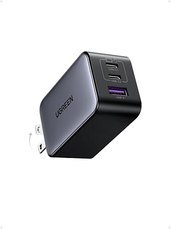 UGREEN Nexode 65W USB C Charger Block, 3-Port Wall Charger Fast Charging