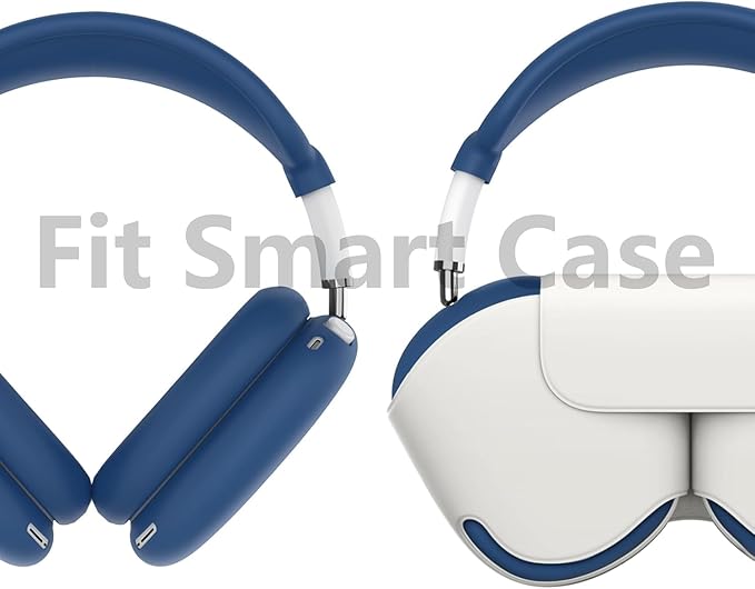 Silicone Case Cover for AirPods Max, Ear Pad Case Cover/Ear Cups Cover/Headband Cover for AirPods Max Headphones, Accessories Soft Silicone Protector for Apple AirPods Max New USB-C (2024) (Dark Blue)