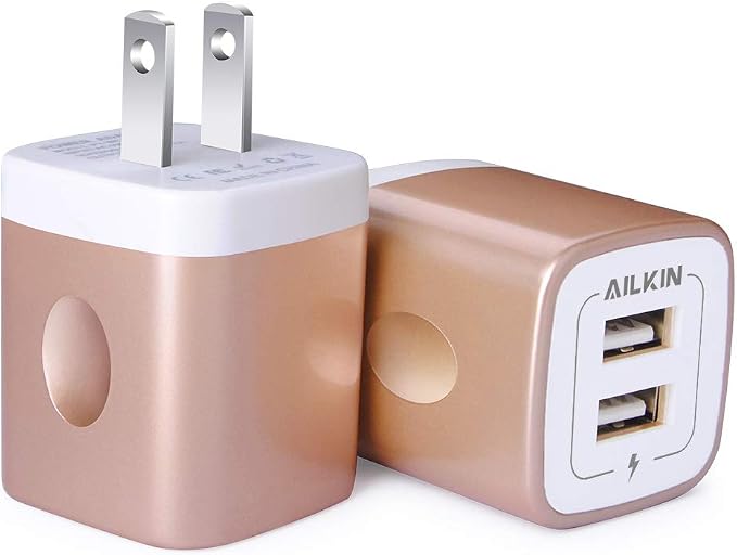 USB Wall Charger, Charger Block, 2.1A Multiport Fast Charge Power Brick
