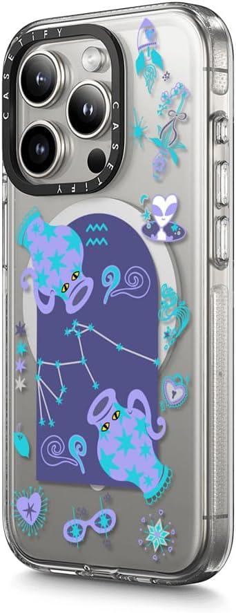 CASETiFY Clear iPhone 15 Pro Case [Not Yellowing / 6.6 ft. 3X Military Grade Drop Protection/Compatible with Magsafe] - Aquarius - Clear