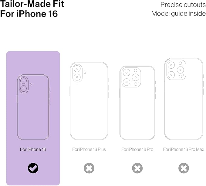 ORIbox Seralyn Series for iPhone 16 Case - MagSafe Compatible, Triple-Layer Shockproof Protection, Crystal-Clear Back with Elegant Matte Frame(6.1", Lilac Dream)