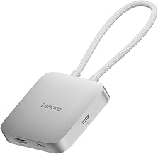 Lenovo USB-C 5-in-1 Travel Hub, 90W Power Delivery, 4K 60Hz HDMI, Dual USB-C and USB-A Ports, Plug and Play, Compact, Silver Grey - Image 1