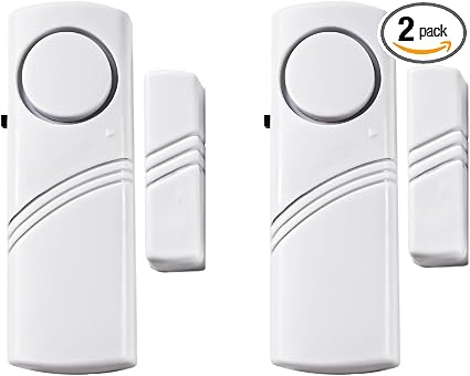 2 Pack Door Window Alarm, Magnetic Sensor Alert, Home Security System for House and Office