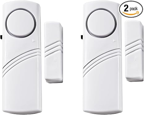 2 Pack Door Window Alarm, Magnetic Sensor Alert, Home Security System for House and Office
