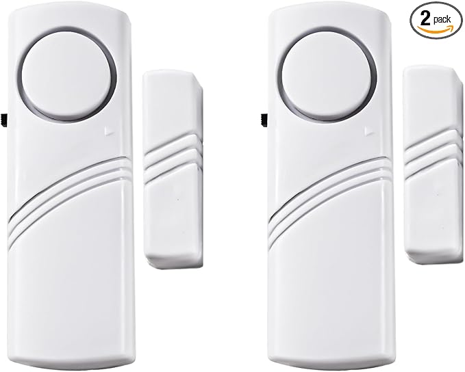 2 Pack Door Window Alarm, Magnetic Sensor Alert, Home Security System for House and Office
