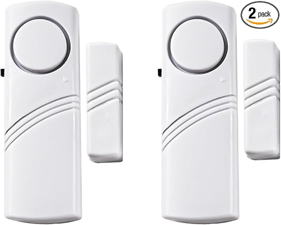 2 Pack Door Window Alarm, Magnetic Sensor Alert, Home Security System for House and Office
