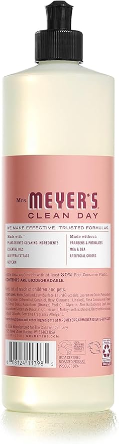 Mrs. MEYER'S CLEAN DAY Variety, 2 Liquid Hand Soap 12.5 OZ, 1 Liquid Dish Soap, 16 FL OZ (Rose)
