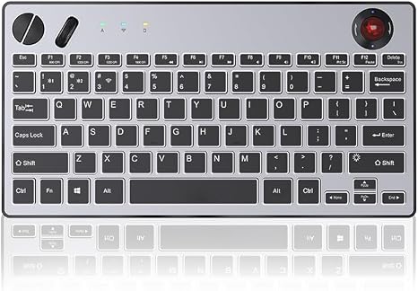 Three Modes Backlit Wireless Trackball Keyboard, 78 Keys, 800-1600 CPI Adjustable,Ergonomic, rechargeable, silent Bluetooth 5.4/2.4G/Wired, for Windows/Mac/iOS/Android/TV box/HTPC/pc/Remote Controller
