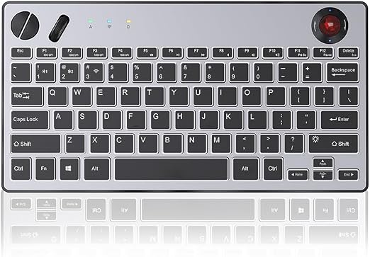 Three Modes Backlit Wireless Trackball Keyboard, 78 Keys, 800-1600 CPI Adjustable,Ergonomic, rechargeable, silent Bluetooth 5.4/2.4G/Wired, for Windows/Mac/iOS/Android/TV box/HTPC/pc/Remote Controller