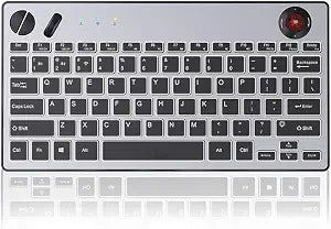 Three Modes Backlit Wireless Trackball Keyboard, 78 Keys, 800-1600 CPI Adjustable,Ergonomic, rechargeable, silent Bluetooth 5.4/2.4G/Wired, for Windows/Mac/iOS/Android/TV box/HTPC/pc/Remote Controller