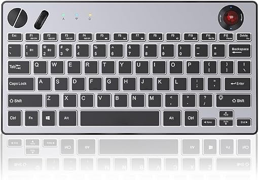 Three Modes Backlit Wireless Trackball Keyboard, 78 Keys, 800-1600 CPI Adjustable,Ergonomic, rechargeable, silent Bluetooth 5.4/2.4G/Wired, for Windows/Mac/iOS/Android/TV box/HTPC/pc/Remote Controller