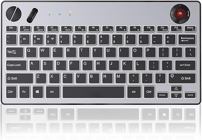 Three Modes Backlit Wireless Trackball Keyboard, 78 Keys, 800-1600 CPI Adjustable,Ergonomic, rechargeable, silent Bluetooth 5.4/2.4G/Wired, for Windows/Mac/iOS/Android/TV box/HTPC/pc/Remote Controller
