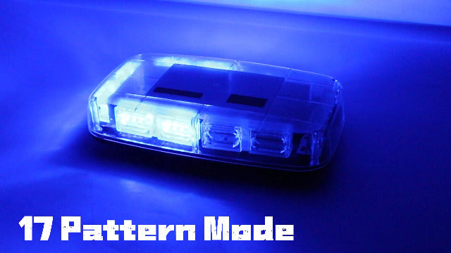 Rechargeable Strobe Light Blue Wireless Battery, 17 Flashing Mode, High Low Brightness, 48pcs Led, Beacon Roof Top Hazard Flash Warning Lights for Vehicles Trucks Snow Plow Postal Mail UTV, 1PC Pack