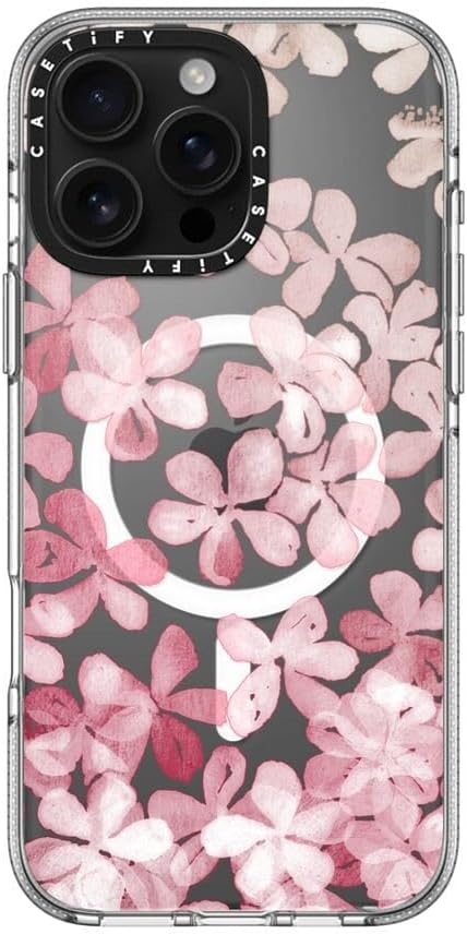 CASETiFY Clear iPhone 16 Pro Max Case [Not Yellowing / 6.6 ft. 3X Military Grade Drop Protection/Compatible with Magsafe] - Spring Blossoms - Clear