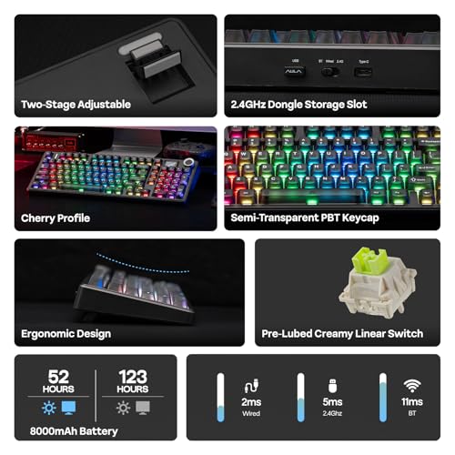 EPOMAKER Aula F99 MAX Wireless Mechanical Keyboard, Smart Screen & Knob - Image 4