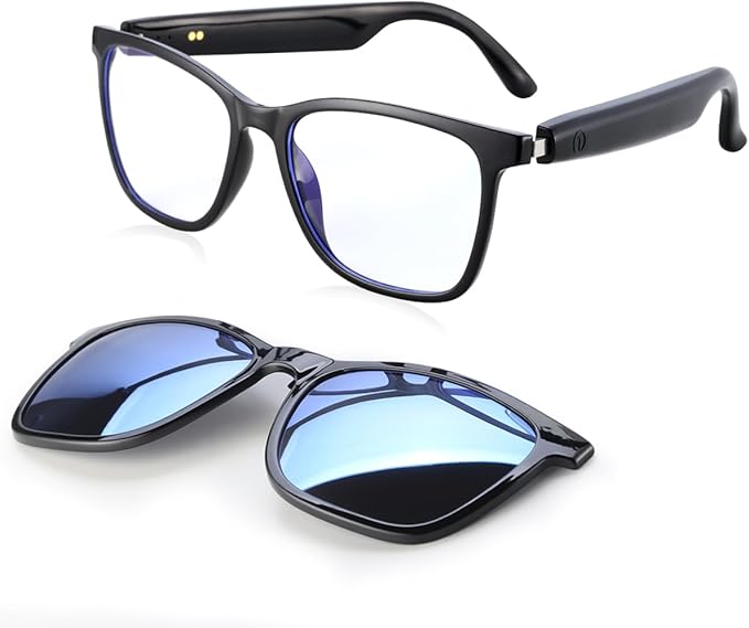 Smart Sunglasses Bluetooth Glasses, Audio Glasses with Speakers, Blue Light Blocking Glass for Men and Women, Outdoor UV Protection and Voice Control, Hands-Free Calls Smart Audio Eyewear (UF-13)