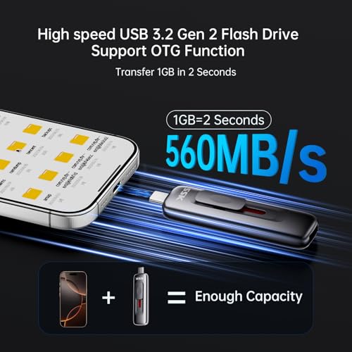 SSK USB Drive 128GB up to 550MB/s External SSD USB C+A 3.2 Thumb Drive