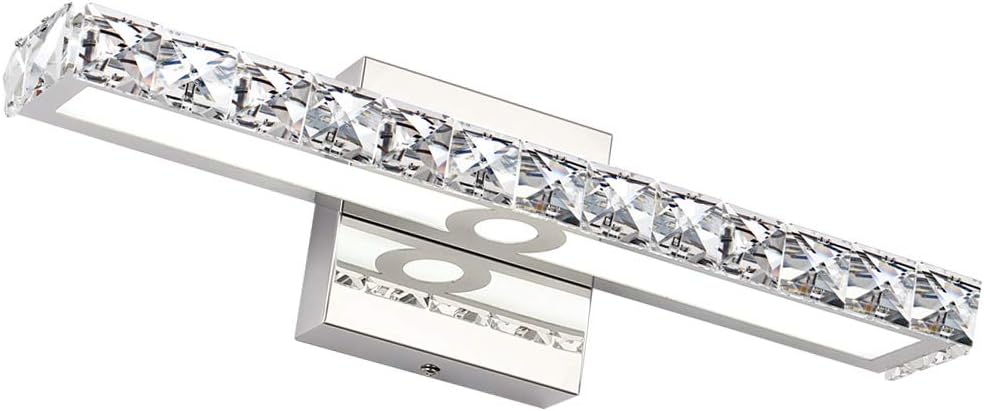 SOLFART Crystal LED Vanity Lights Wall Mirror Vanity Light Fixtures for Bathroom Vanity Bedroom Lighting