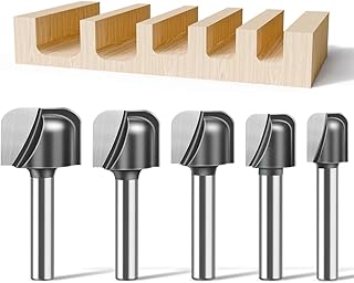 Bowl and Tray Router Bits with 1/4" Shank 5PCS Carbide Signmaking Carving Router Bit Set Radius:1/8",1/8" 5/32",1/4",1/4". (1/4" Shank) - Image 1