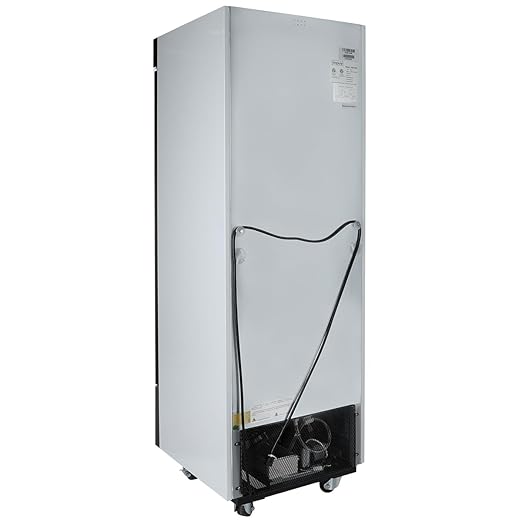 25" Reach-In Freezer with One-Swing Glass Door | Merchandiser Frozen Display Refrigeration for Convenience Grocery Store | 16 Cu. Ft. | 25"W x 26"D x 74.5"H, White, Stainless Steel, 115v, NSF