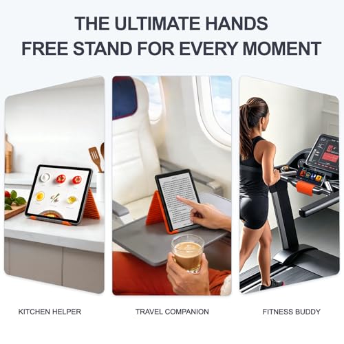 Foldable Silicone Phone Stand, Orange, Anti-Slip, Multi-Angle