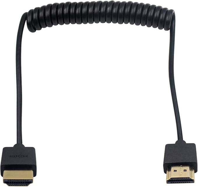 Duttek Coiled HDMI Cable, Extreme Thin 4K HDMI to HDMI Cable, for 3D and 4K Ultra HD TV Stick HDMI 2.0 Cord Extension Converter(Male to Male) (1.2M/4FT)
