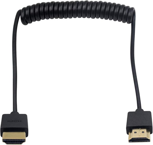 Duttek Coiled HDMI Cable, Extreme Thin 4K HDMI to HDMI Cable, for 3D and 4K Ultra HD TV Stick HDMI 2.0 Cord Extension Converter(Male to Male) (1.2M/4FT)