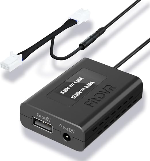 Dash Cam Power Adapter (12pin), Compatible with Toyota Tacoma Camry Corolla RAV4 and Lexus and More, 6 Types 5V 12V Output, LED Display, Built-in USB Power Source, Easy Install,D3-010