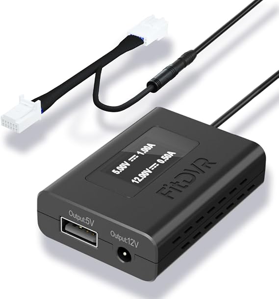Dash Cam Power Adapter (12pin), Compatible with Toyota Tacoma Camry Corolla RAV4 and Lexus and More, 6 Types 5V 12V Output, LED Display, Built-in USB Power Source, Easy Install,D3-010
